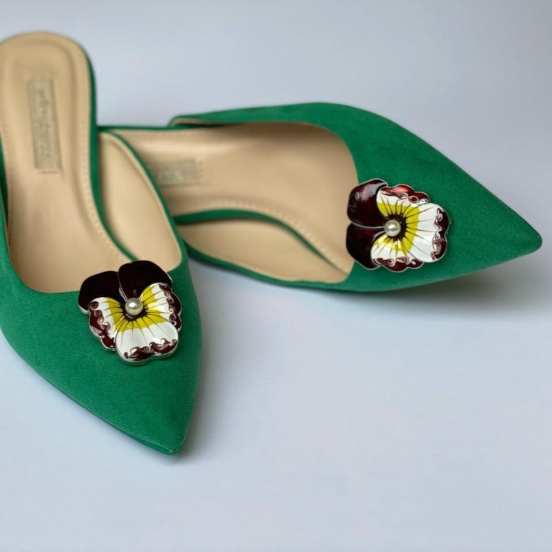 Blüten Schuhclips Aberdeen purpurrot