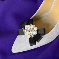 ROMANTIK SCHLEIFENCLIPS WIEN schwarz (ein Paar)