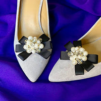 ROMANTIK SCHLEIFENCLIPS WIEN schwarz (ein Paar)