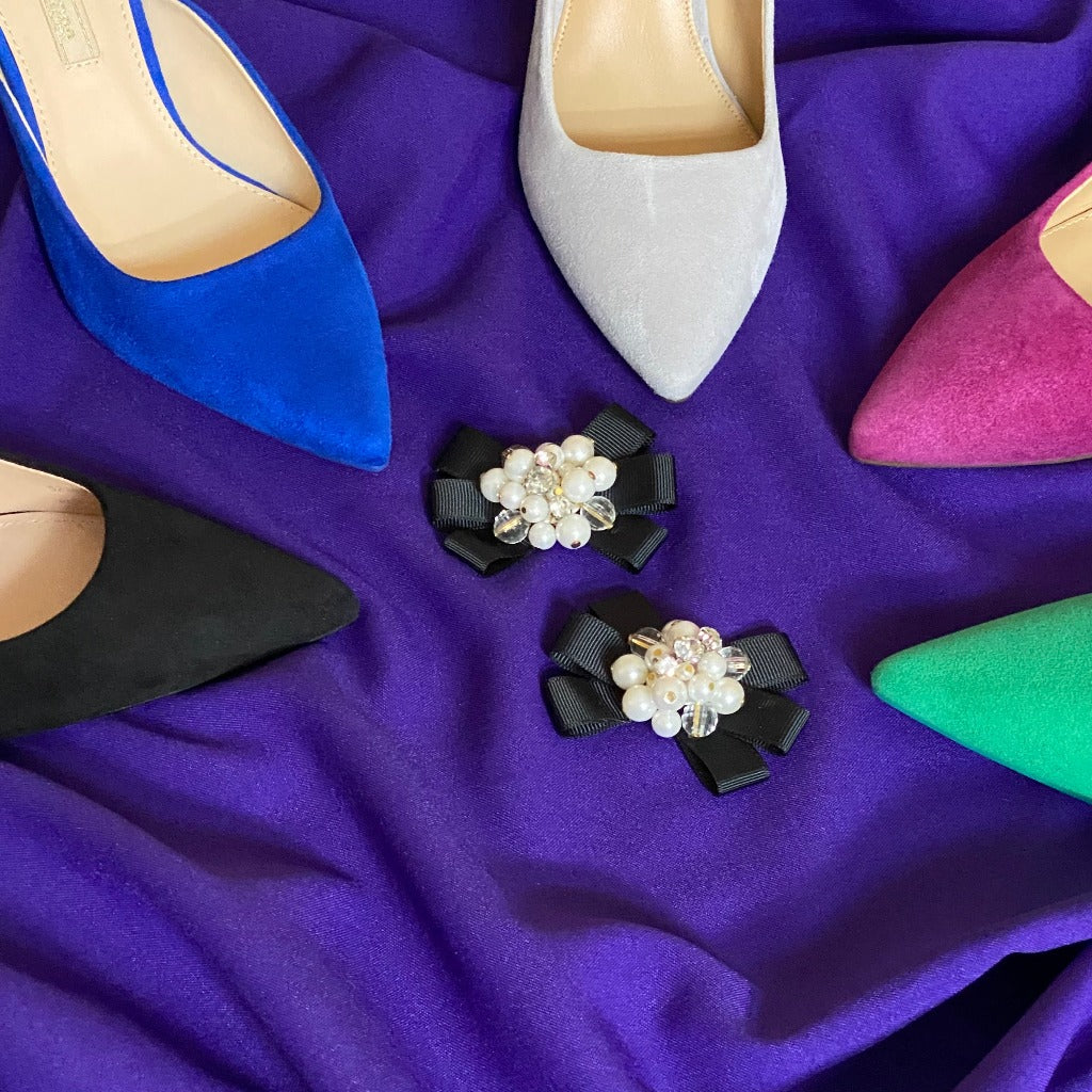 ROMANTIK SCHLEIFENCLIPS WIEN schwarz (ein Paar)