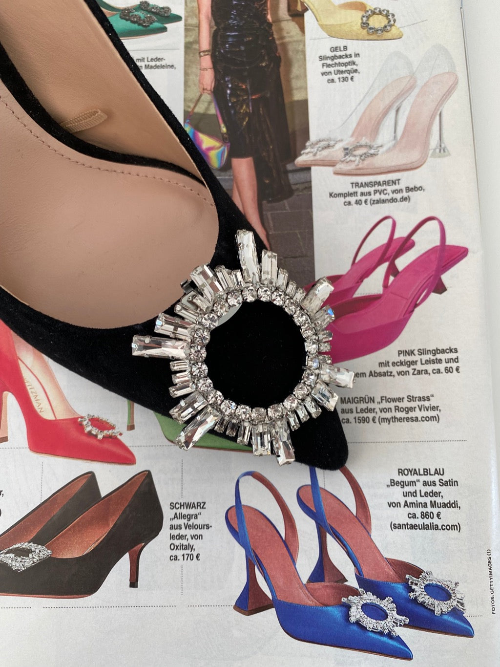 Starlight Schuhclips Miami auf Zeitschrift