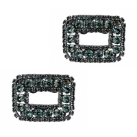 Celebrity Schuhclips Hollywood mit dunkelgrünen Strasssteinchen.