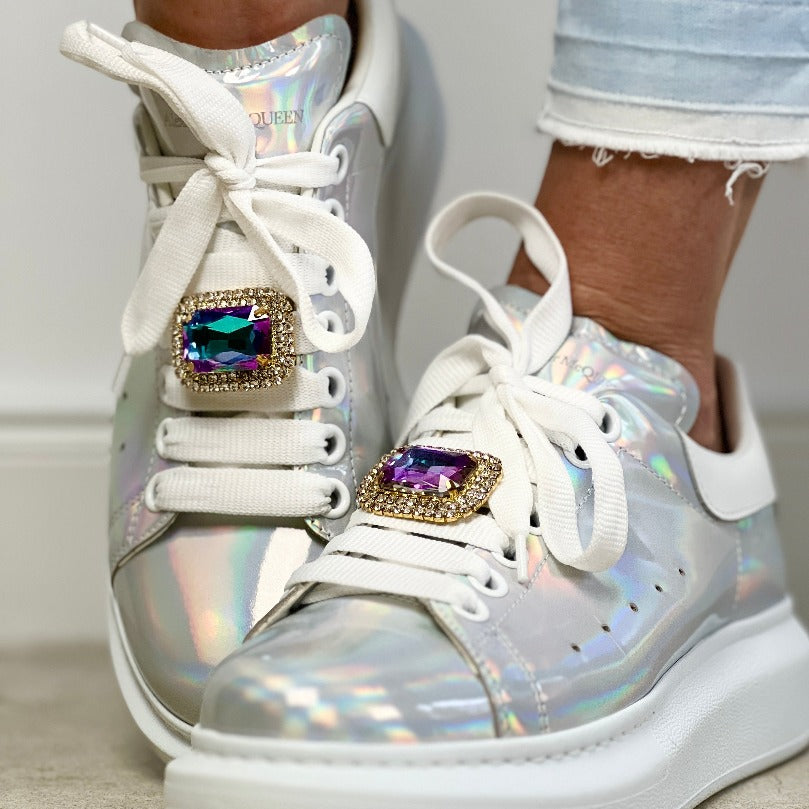 Solitaire Schuhclips in amethyst