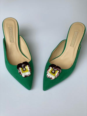 Blüten Schuhclips Aberdeen purpurrot