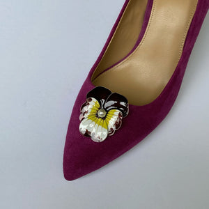 Blüten Schuhclips Aberdeen purpurrot