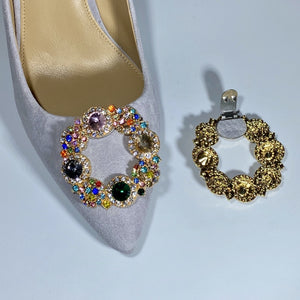 Party Schuhclip Berlin auf Schuh und Rückansicht